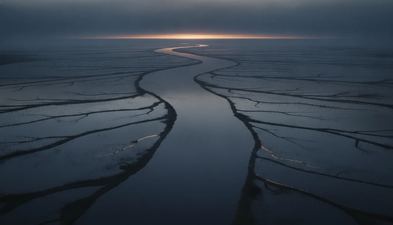 A braided delta — many channels running from a single source.